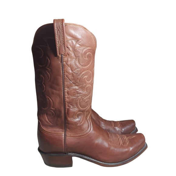 Lucchese 1883 Baker Men’s 9.5 Wide  Western Cowboy Boots Brown Leather  300610 - Picture 2 of 16